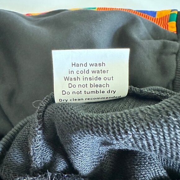 TribalByN Royalty Jogger Pants Women’s Size Large Black Colorful African Design - Picture 5 of 11